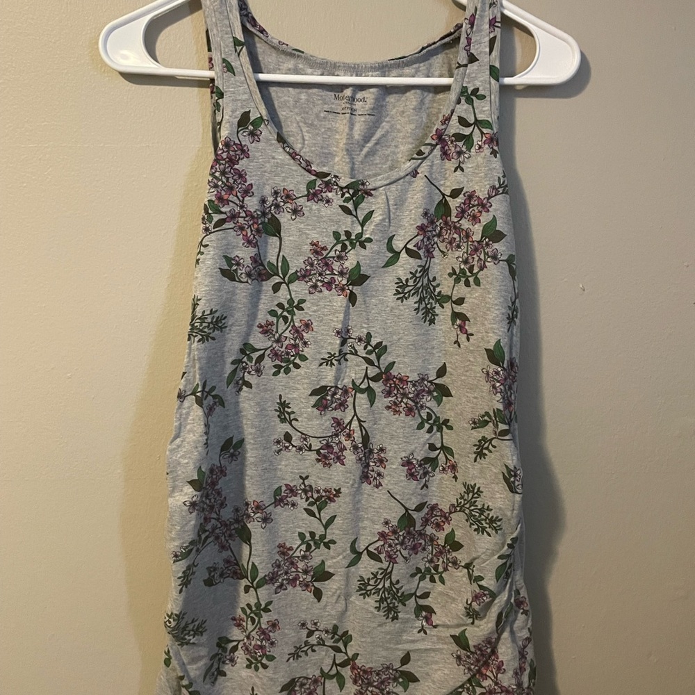 Floral Gray maternity tank top